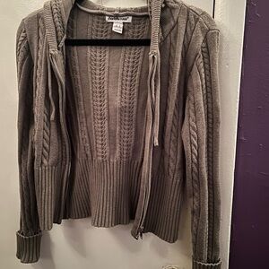 Charlotte Russe Women's Taupe Cable Knit Cardigan